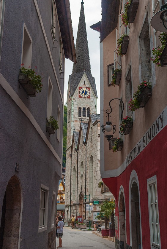 Hallstatt. Evangelical church. Hallstatt. .