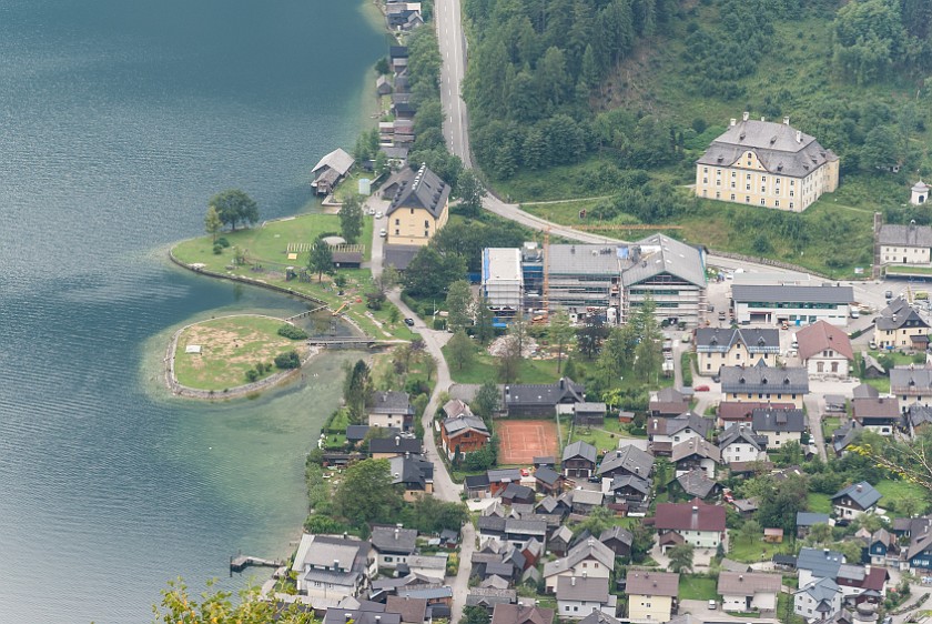 Hallstatt Salt Mine. South Hallstatt with artificial island. Hallstatt. .