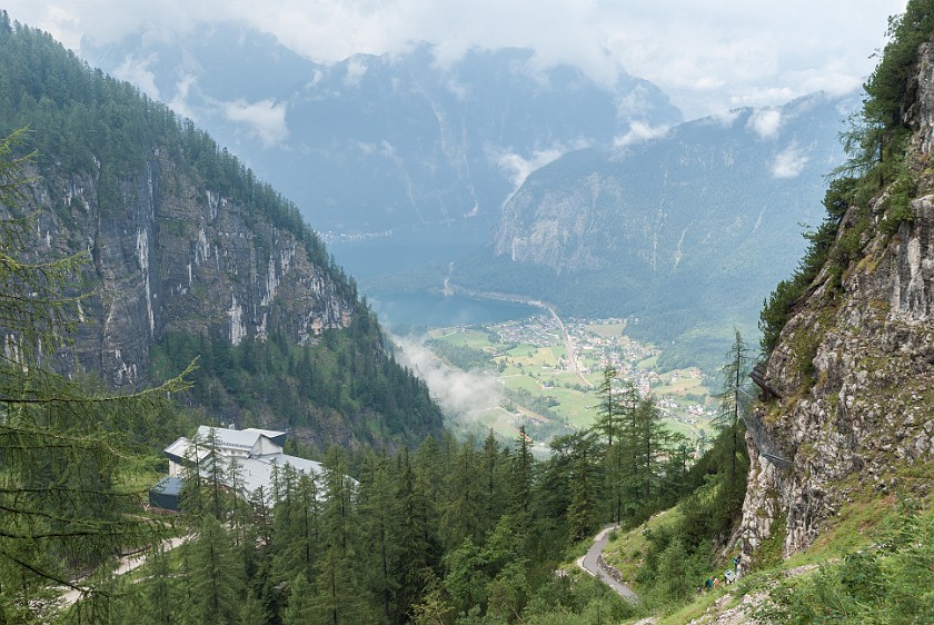 Krippenstein. View on Schönbergalm and Obertraun. Obertraun. .
