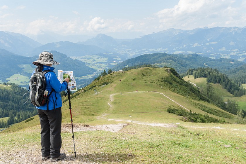 Zwieselalm. View from the Sonnenalm in direction to the Zwieselalm. Gosau. .
