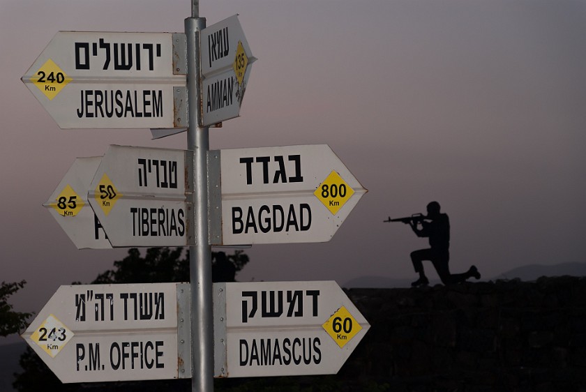 Mount Bental. Signposts. Merom Golan. .