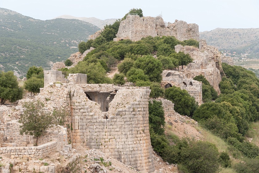 Nimrod Fortress. View to the east end of the fortress. near Nimrod. .