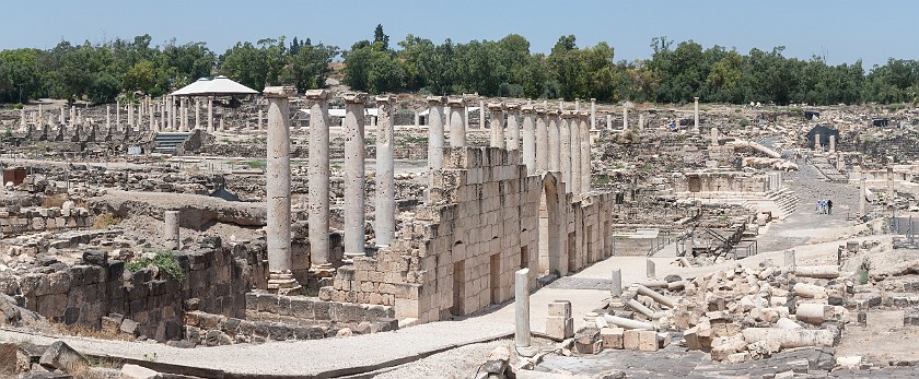 Beit She'an National Park. Road at the end of the Cardo Maximus. Beit She'an. .