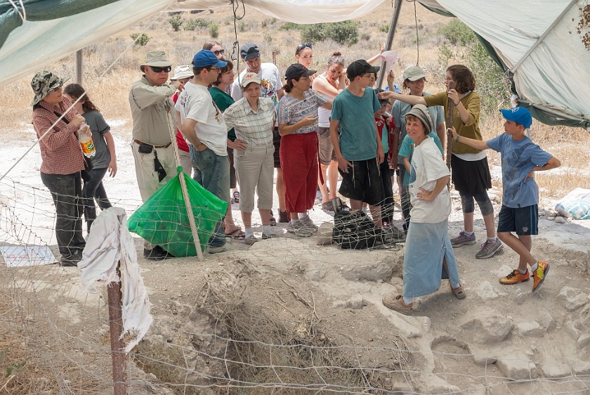 Archaeological Seminars at Tel Maresha. Entrance to an excavation site. Beit Guvrin. .