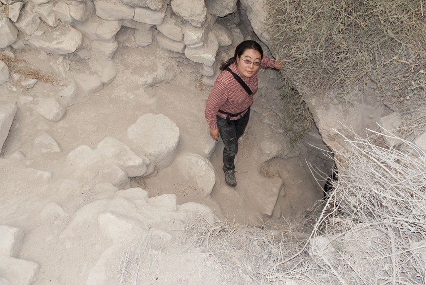 Archaeological Seminars at Tel Maresha. Entrance to excavated caves and tunnels. Beit Guvrin. .