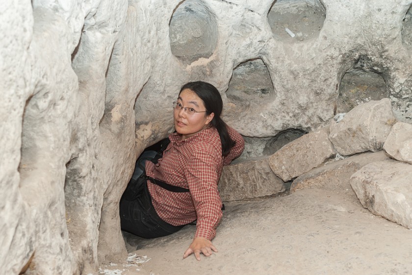 Archaeological Seminars at Tel Maresha. Underground man-made cave. Beit Guvrin. .