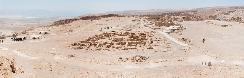Masada. Panoramic view on the southern Masada plateau. Masada. .