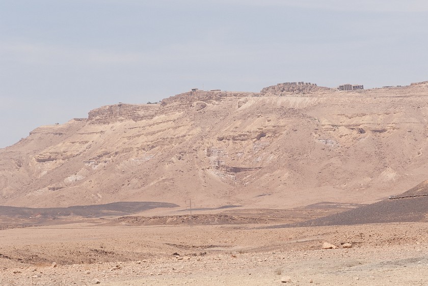 Makhtesh Ramon. Inside the creater with view on Mitzpe Ramon. Mitzpe Ramon. .