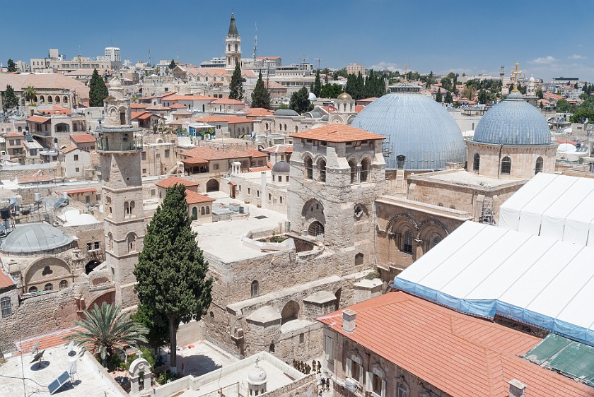 Church of the Holy Sepulchre. Cupolas and tower. Jerusalem. .