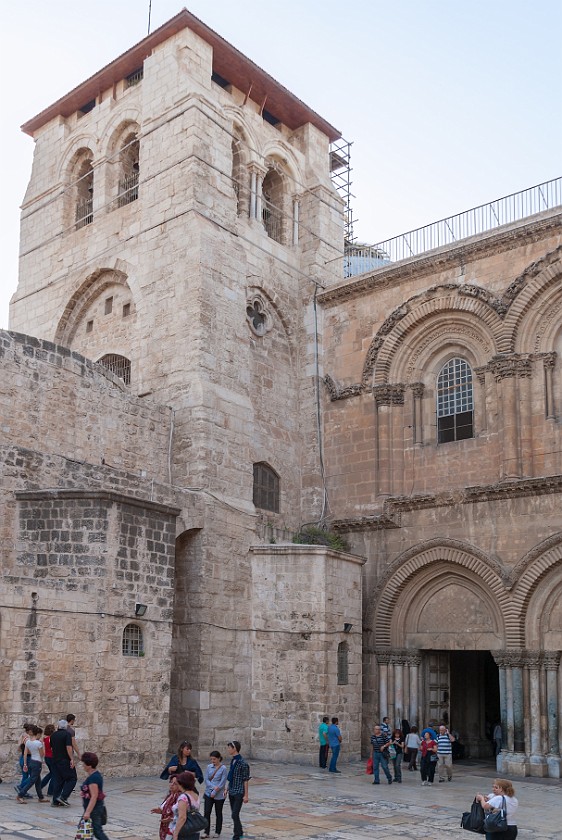 Church of the Holy Sepulchre. Entrance and tower. Jerusalem. .
