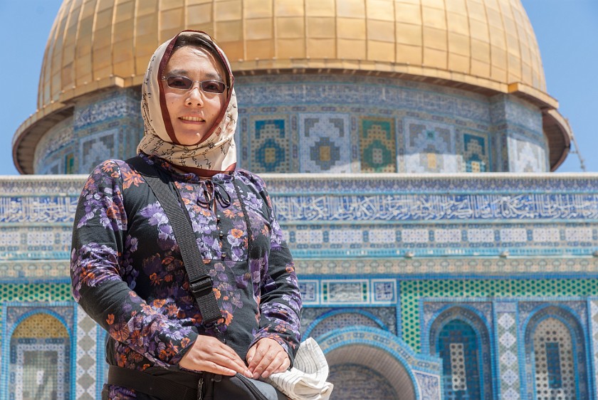 Temple Mount. Portrait in front of the Dome of the Rock. Jerusalem. .