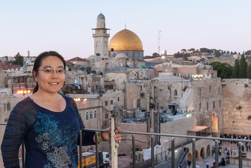 Temple Mount. Portrait with the Dome of the Rock and the Western Wall. Jerusalem. .