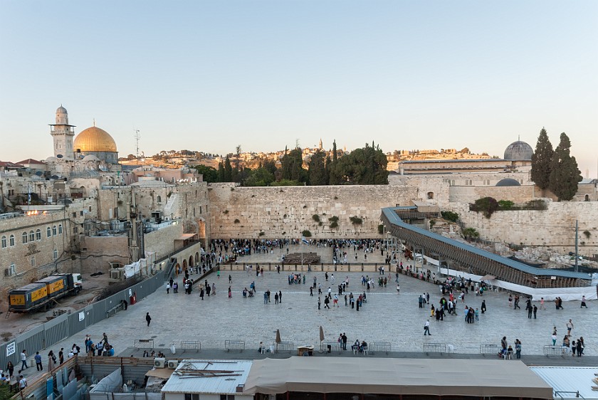 Western Wall. Sunset view with the Dome of the Rock. Jerusalem. .