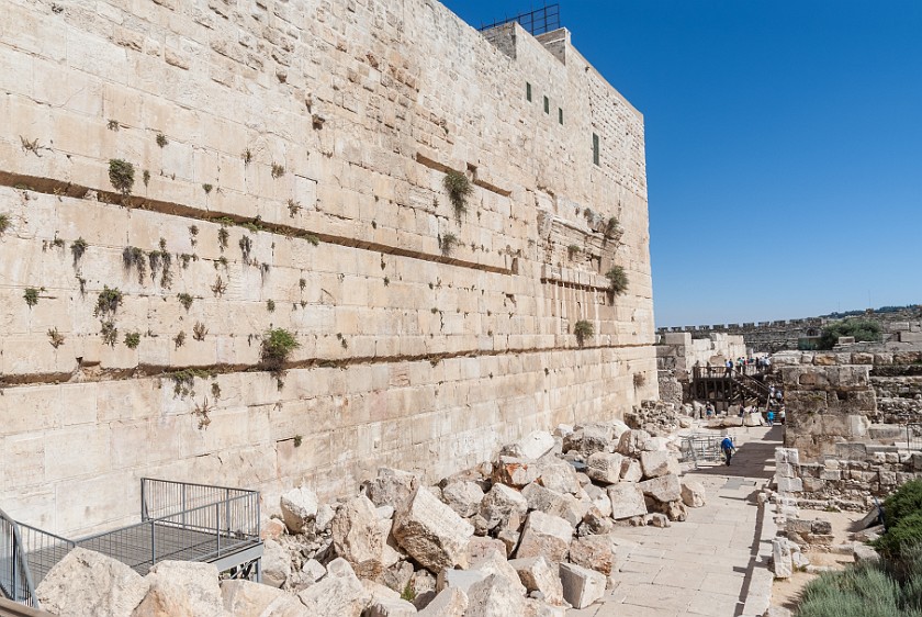 Jerusalem Archaeological Park. South-west corner of the Temple Mount and Robinson's Arch. Jerusalem. .