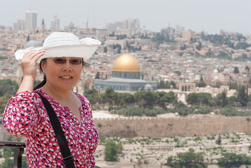 Mount of Olives. Portrait with Dome of the Rock and Old City of Jerusalem. Jerusalem. .