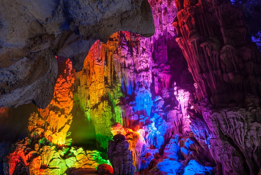 Reed Flute Cave. Flowstone formation. Guìlín. .