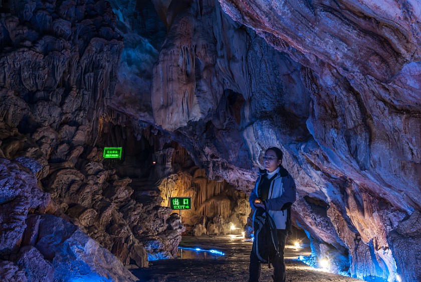 Reed Flute Cave. Flowstone formation and path. Guìlín. .