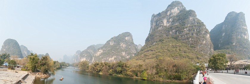 Yuèliàng Shan Area. Yùlòng Hé river and G321 bridge. near Yángshuò. .