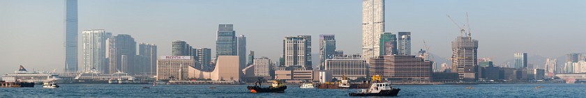 Kowloon. Panoramic view on the Kowloon sky line. Hong Kong. .