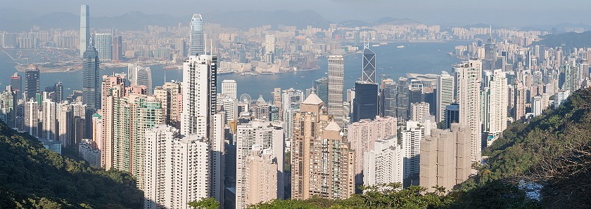 Hong Kong Island. Panoramic view from the tram's summit station on Hong Kong. Hong Kong. .