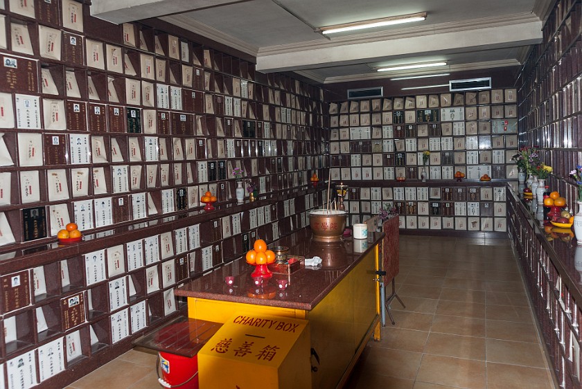 Yuen Yuen Institute. Urn room. Hong Kong. .