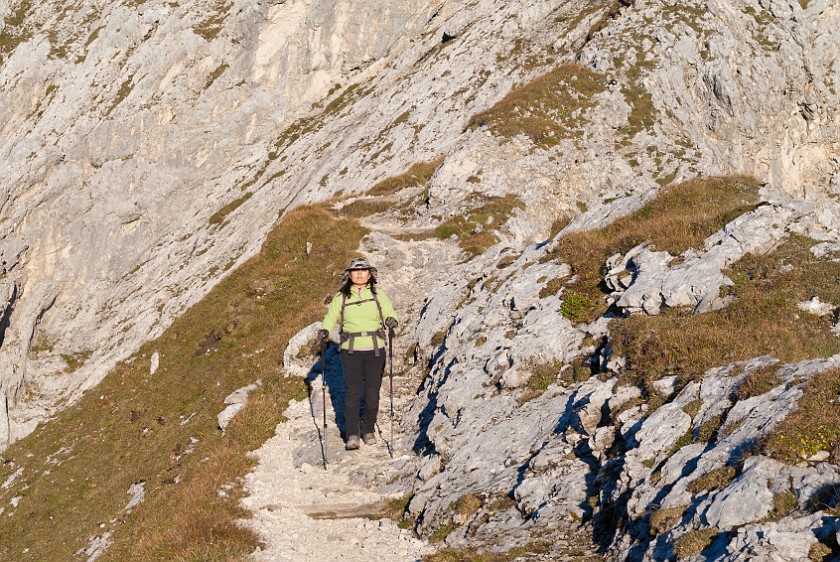 Hike to the Meilerhütte. Hiking path. near Garmisch-Partenkirchen. .