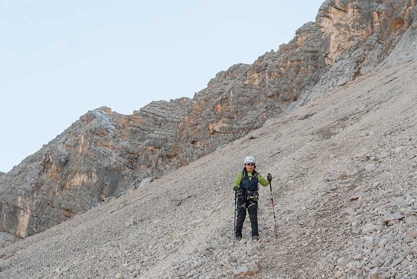 Hike to the Partenkirchener Dreitorspitze. Ascent path. near Garmisch-Partenkirchen. .