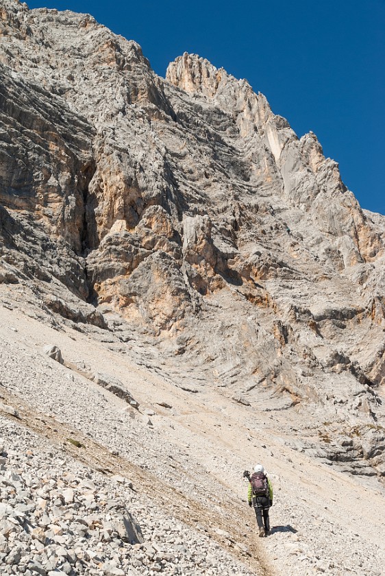Hike to the Partenkirchener Dreitorspitze. Near the entry point to the via ferrata. near Garmisch-Partenkirchen. .