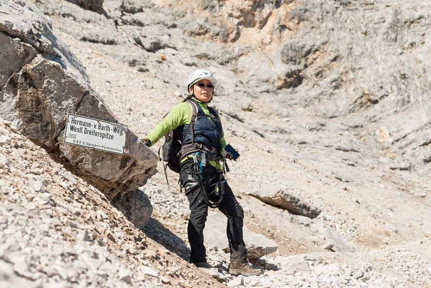 Hike to the Partenkirchener Dreitorspitze. Near the entry point to the via ferrata. near Garmisch-Partenkirchen. .