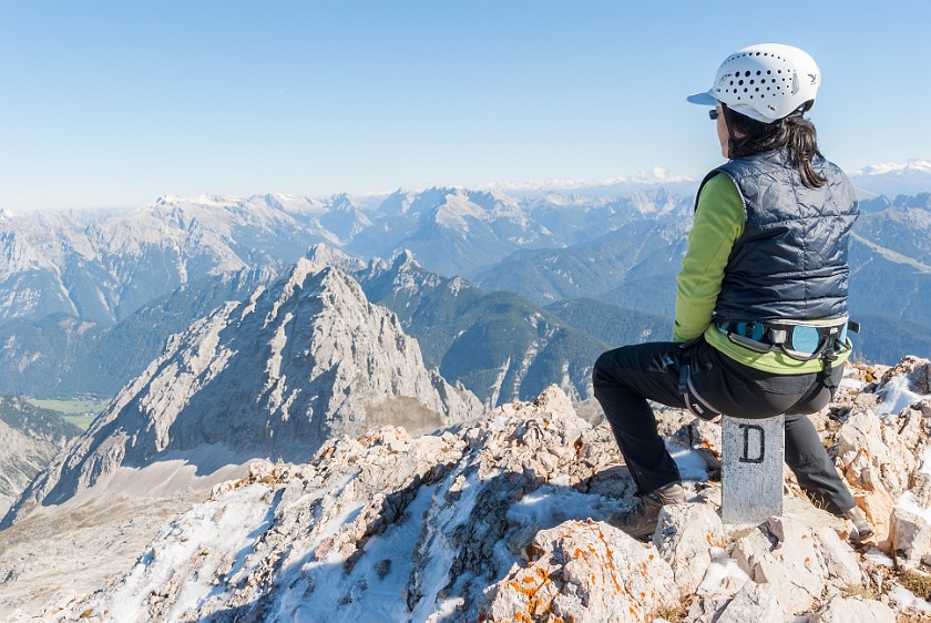 On Top of the Partenkirchener Dreitorspitze. South view. near Garmisch-Partenkirchen. .