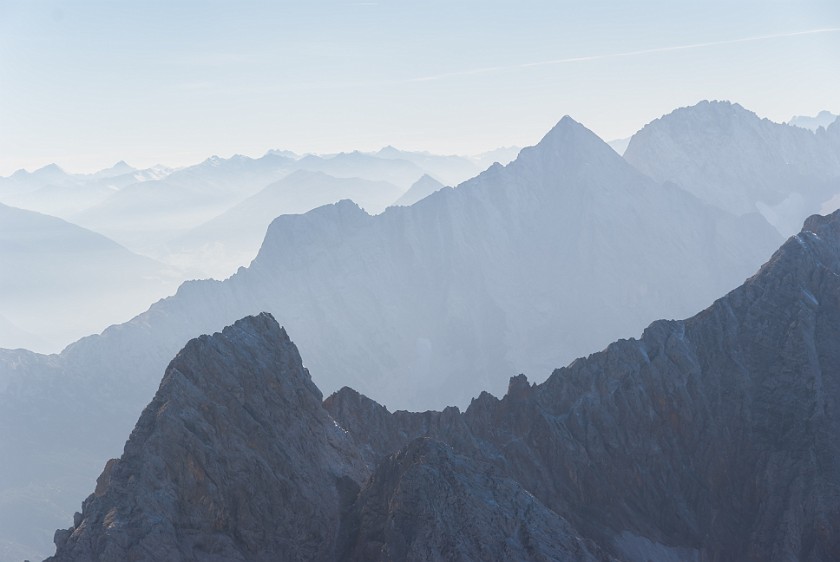 On Top of the Partenkirchener Dreitorspitze. South-west view. near Garmisch-Partenkirchen. .