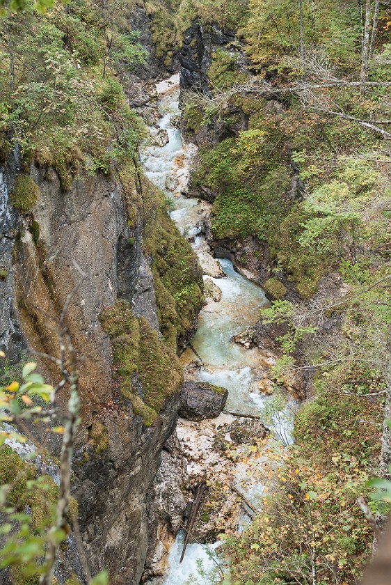 Partnachklamm. Gorge from the top. near Garmisch-Partenkirchen. .