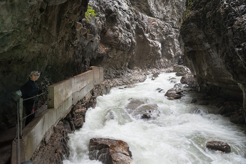 Partnachklamm. Inside the gorge. near Garmisch-Partenkirchen. .