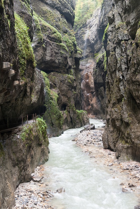 Partnachklamm. Inside the gorge. near Garmisch-Partenkirchen. .
