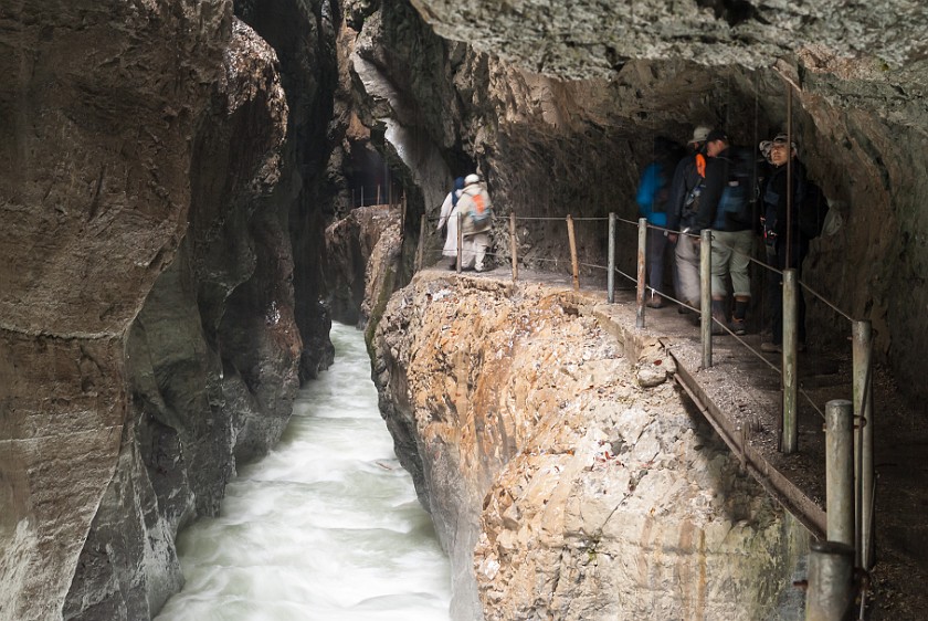 Partnachklamm. Inside the gorge. near Garmisch-Partenkirchen. .