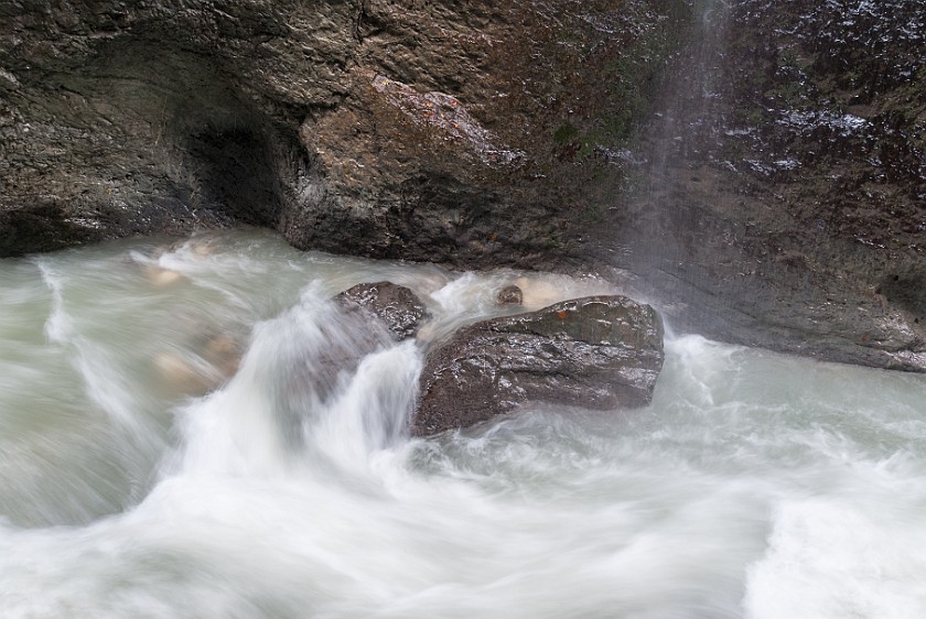 Partnachklamm. Inside the gorge. near Garmisch-Partenkirchen. .