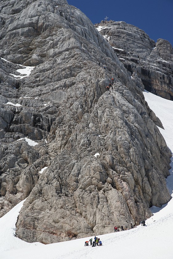 Dachstein. Entry point to the via ferrata at the Dachstein Schulter. Ramsau am Dachstein. .