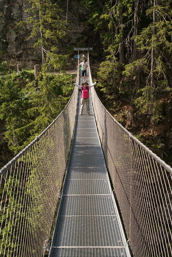 Alpine Path Durch die Höll. Suspension bridge. Ramsau am Dachstein. .