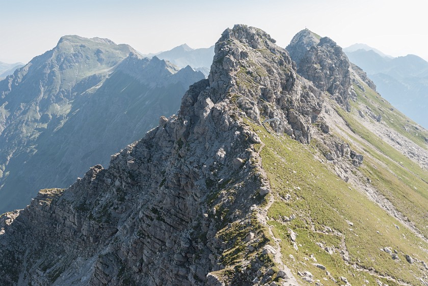 Hindelanger Klettersteig. View on mountain ridge. Oberstdorf. .