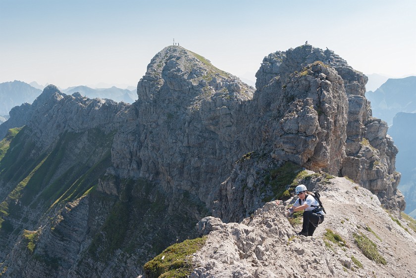 Hindelanger Klettersteig. View on mountain ridge. Oberstdorf. .