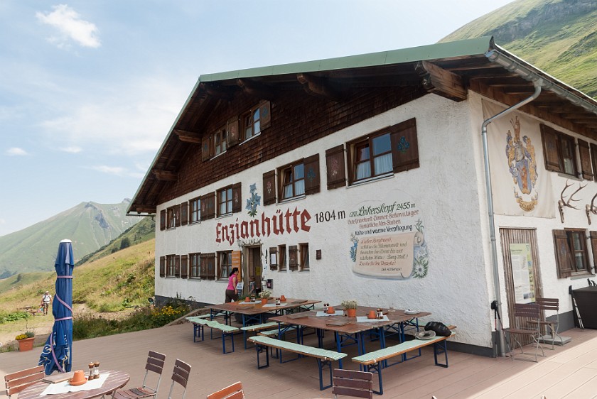 Hike to the Rappenseehütte. Enzianhütte. Oberstdorf. .