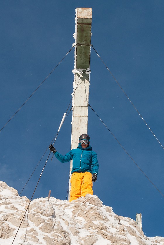 Cristallo. The summit cross of Forcella Staunies. Cortina D'Ampezzo. .