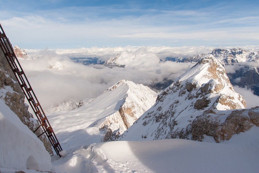 Cristallo. View from the crevice. Cortina D'Ampezzo. .