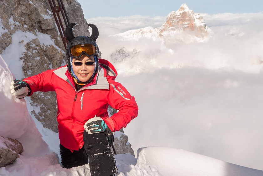 Cristallo. Portrait at the crevice. Cortina D'Ampezzo. .