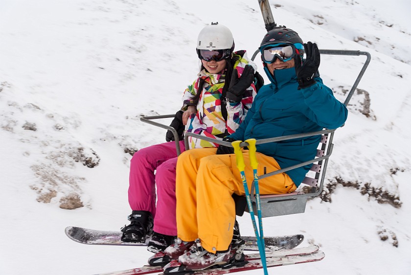 Cristallo. In the ski lift. Cortina D'Ampezzo. .