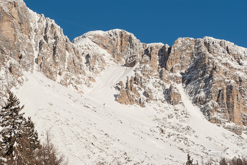 Tofana. View on the black slope comming from Ra Valles. Cortina D'Ampezzo. .