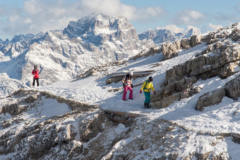 Lagazuoi, Second Day. Hiking on the Lagazuoi summit plateau. Cortina D'Ampezzo. .