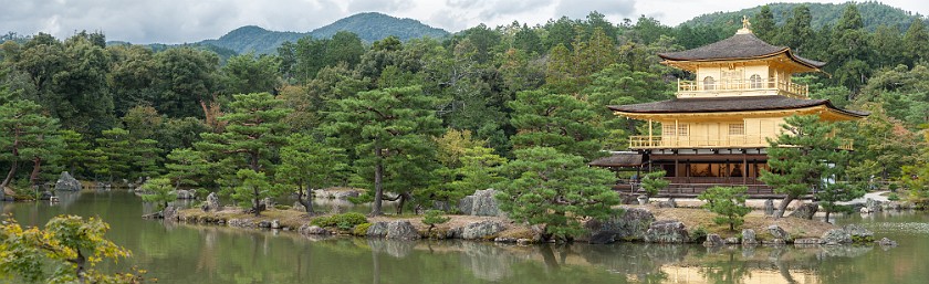 Kinkaku-Ji. Golden pavilion in garden landscape. Kyoto. .