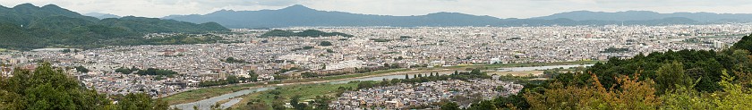 Arashiyama Monkey Park Iwatayama. Panoramic view on Kyoto. Kyoto. .