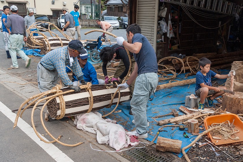 Kurama-Dera. Preparations for the Kurama fire festival. Kurama. .